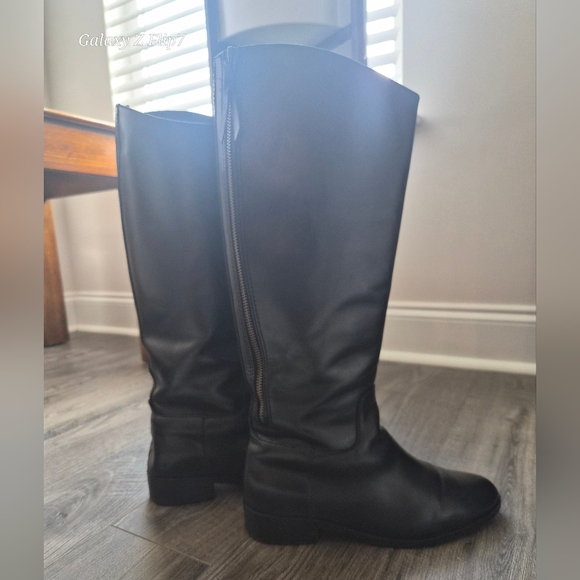 Cole Haan Grand.OS Black Leather Tall Riding Boots Size 7.5 - Picture 5 of 6